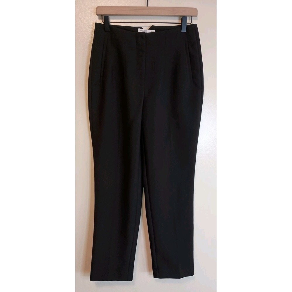 Nine West Womens Size 2 Black Tapered Dress Pants High Rise Career Work Trouser